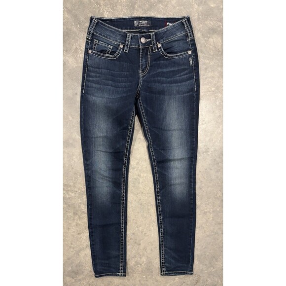 Silver Jeans Womens 28/31 Blue Suki Mid Skinny Stretch Denim Medium Wash - Picture 1 of 9